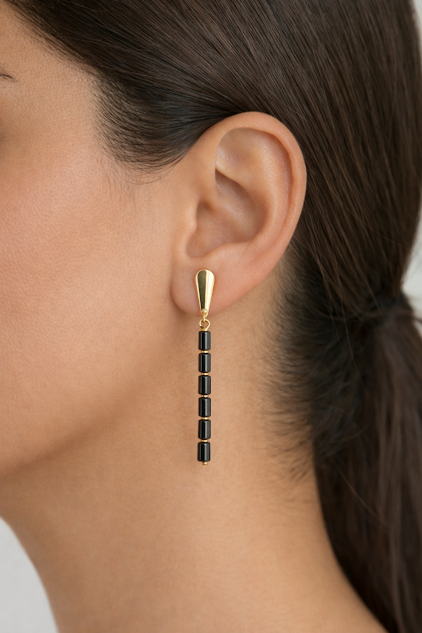 brincos hematita de tubinhos banhados a ouro 18k. Peça única, brincos hematita de tubinhos banhados a ouro 18k. Peça única,