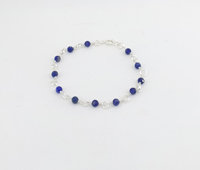 pulseira lapis lazuli elo port mesa prata 2000012