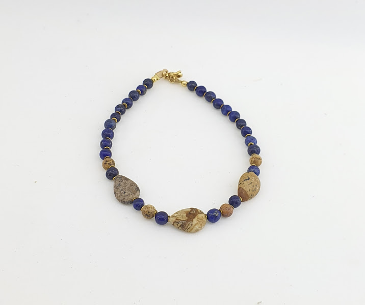 pulseira lapis lazuli jaspe picture folha mesa 50000112