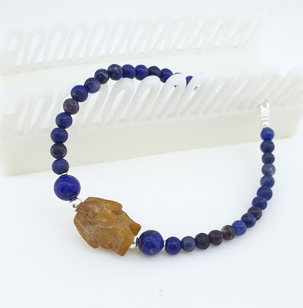 pulseira lapis lazuli muiraquita mesa 2- 50000108