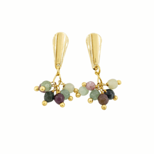 brincos de agata indiana banhados a ouro 18k.
