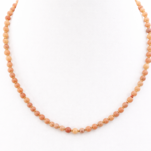 colar de aventurina pêssego 4mm banhado a ouro 18k ceci joias pedra natural