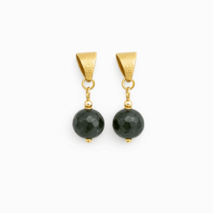 brincos de agata indiana facetada , banhados a ouro 18k.