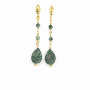 BRINCOS AGATA THREE banhados a ouro 18 k