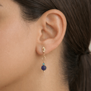 brincos lapis lazuli e turquesa banhados a ouro 18 k.
