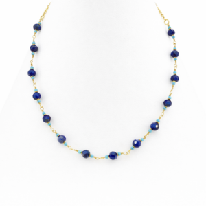 COLAR lapis lazuli e turquesa, colar super delicado feito a mão, peça única