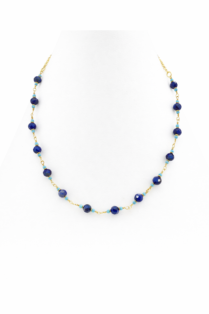 COLAR lapis lazuli e turquesa, colar super delicado feito a mão, peça única