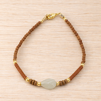 pulseira agata cinza madeira e ceramica banhada a ouro 18k pulseira agata cinza madeira e ceramica banhada a ouro 18k
