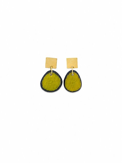 brincos de jarina tingida, base banhada a ouro 18k brincos de jarina tingida, base banhada a ouro 18k